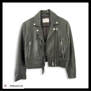 Sandro Womens Black Leather Jacket